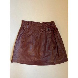 Burgundy Faux Leather Mini Skirt Women's size Small